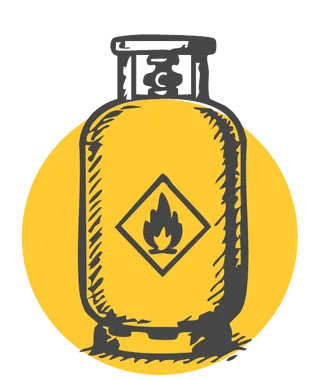 Illustration Flüssiggas: Propangasflasche