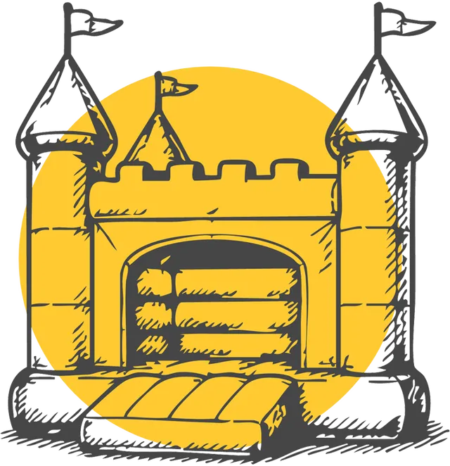 Illustration Hüpfburg zum Ausleihen für EVSE-Kunden