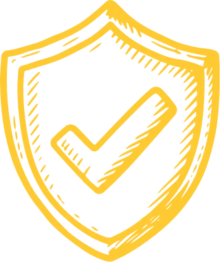 Icon Schutzschild mit Haken – zuverlässig